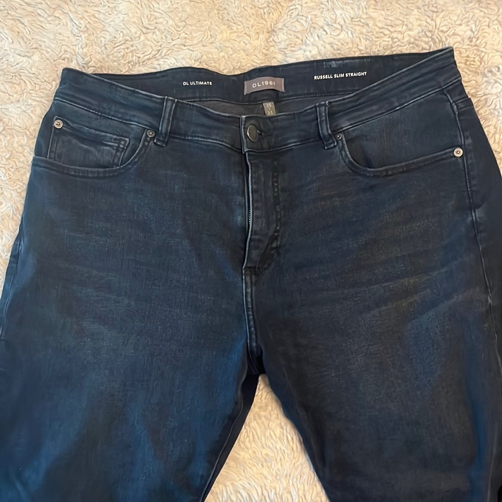 New DL1961 Men's Slim Fit Jeans Dark Navy Blue Denim Jeans size 36